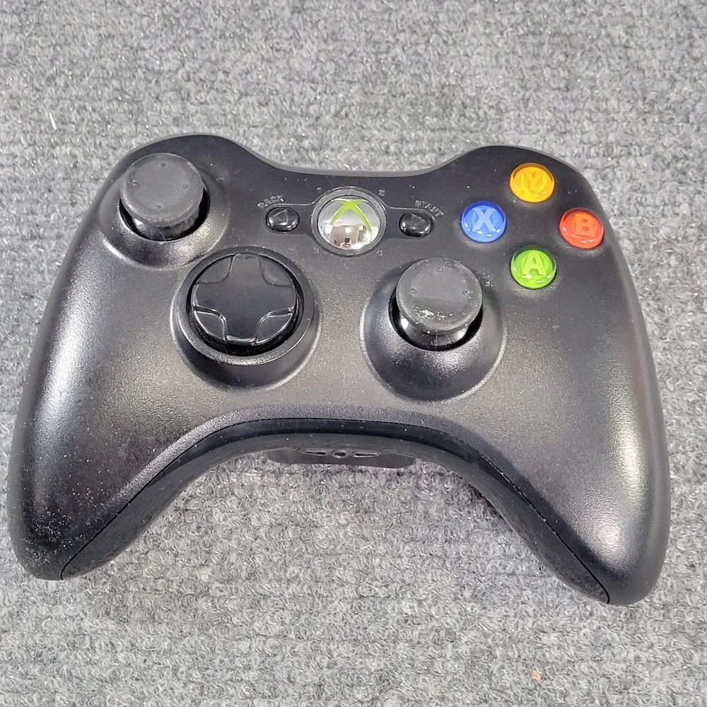 Microsoft Xbox 360 Wireless Controller 1409 X853164-013 Black Gamepad Official